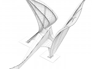 Sculpture flying dragon Modello 3D