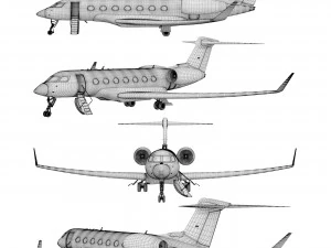 Pesawat Gulfstream G500 Model 3D