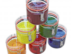 Jam in glass jars 3D 모델