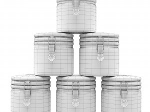 Jam in glass jars 3D 모델