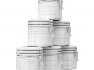 Jam in glass jars 3D 모델