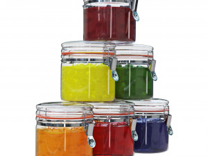 Jam in glass jars 3D 모델