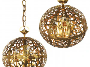 Japanse koperen kroonluchter 3D Model