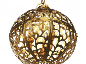 Japanese brass chandelier 3D Model