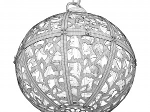Japanese brass chandelier 3D Model