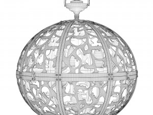 Japanese brass chandelier 3D Model