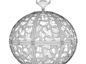 Japanse koperen kroonluchter 3D Model