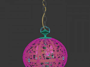 Japanse koperen kroonluchter 3D Model