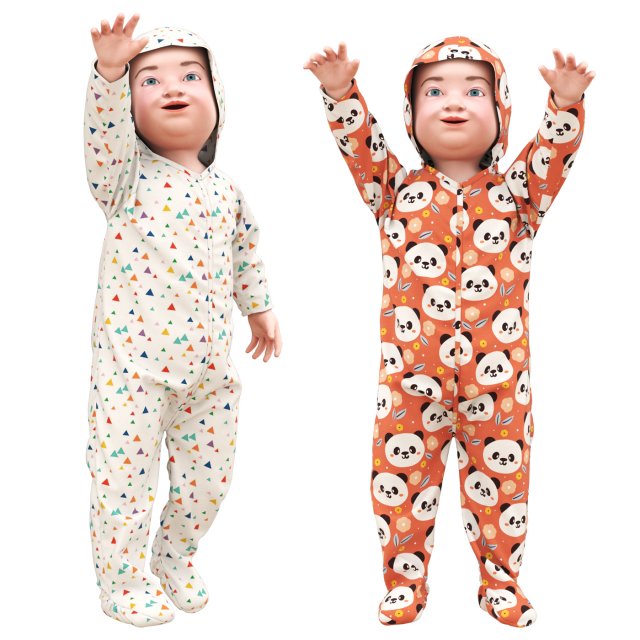 Standing baby 3D Model .c4d .max .obj .3ds .fbx .stl .blend 