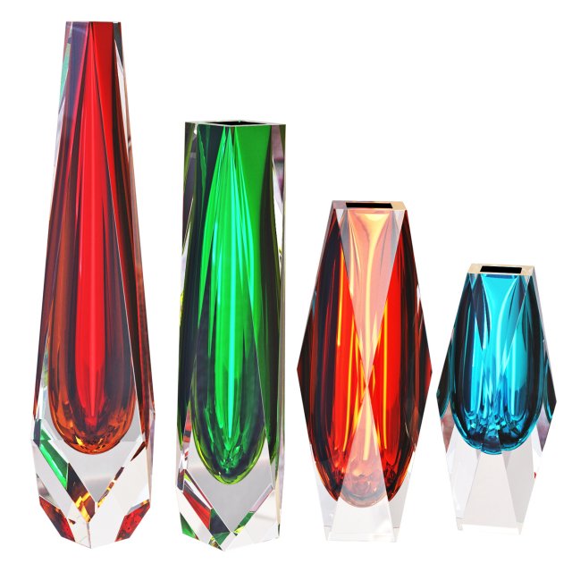 Murano glass vases 3D Модель .c4d .max .obj .3ds .fbx .stl .blend 
