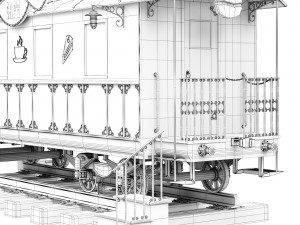 Cafe wagon 3D 모델