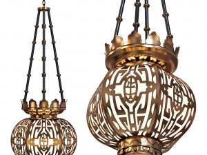Pendant lamp Oriental Style Brass Modelo 3D