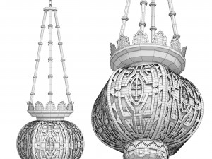 Pendant lamp Oriental Style Brass Modèle 3D