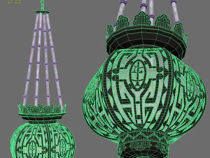 Pendant lamp Oriental Style Brass 3D Model