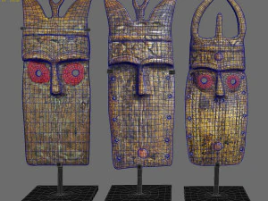 Guinea masks Passport Toma 3D Model