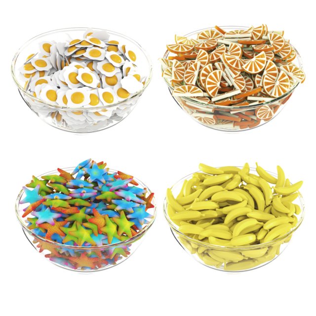 Sweets in a bowl 3D Model .c4d .max .obj .3ds .fbx .stl .blend 