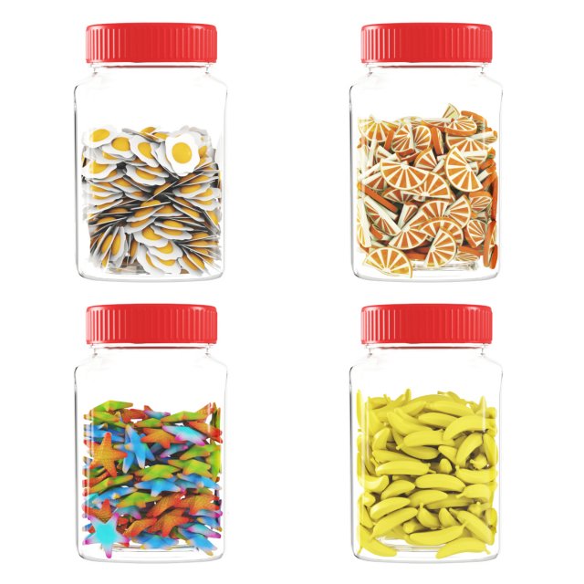 Sweets in a jar 3D Model .c4d .max .obj .3ds .fbx .stl .blend 