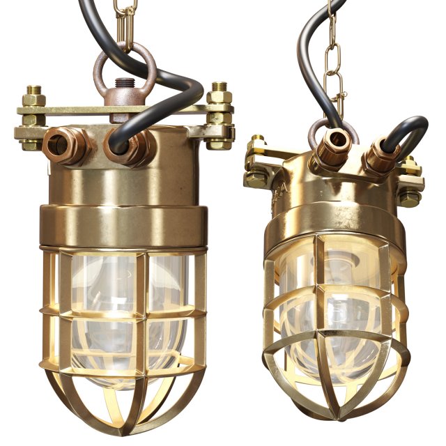 Pendant lamp German Cast Brass Modello 3D .c4d .max .obj .3ds .fbx .stl .blend 