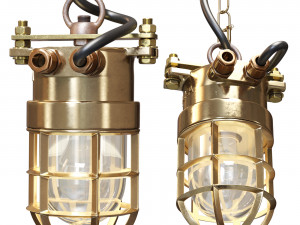 Pendant lamp German Cast Brass Modello 3D