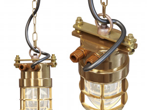 Pendant lamp German Cast Brass Modello 3D