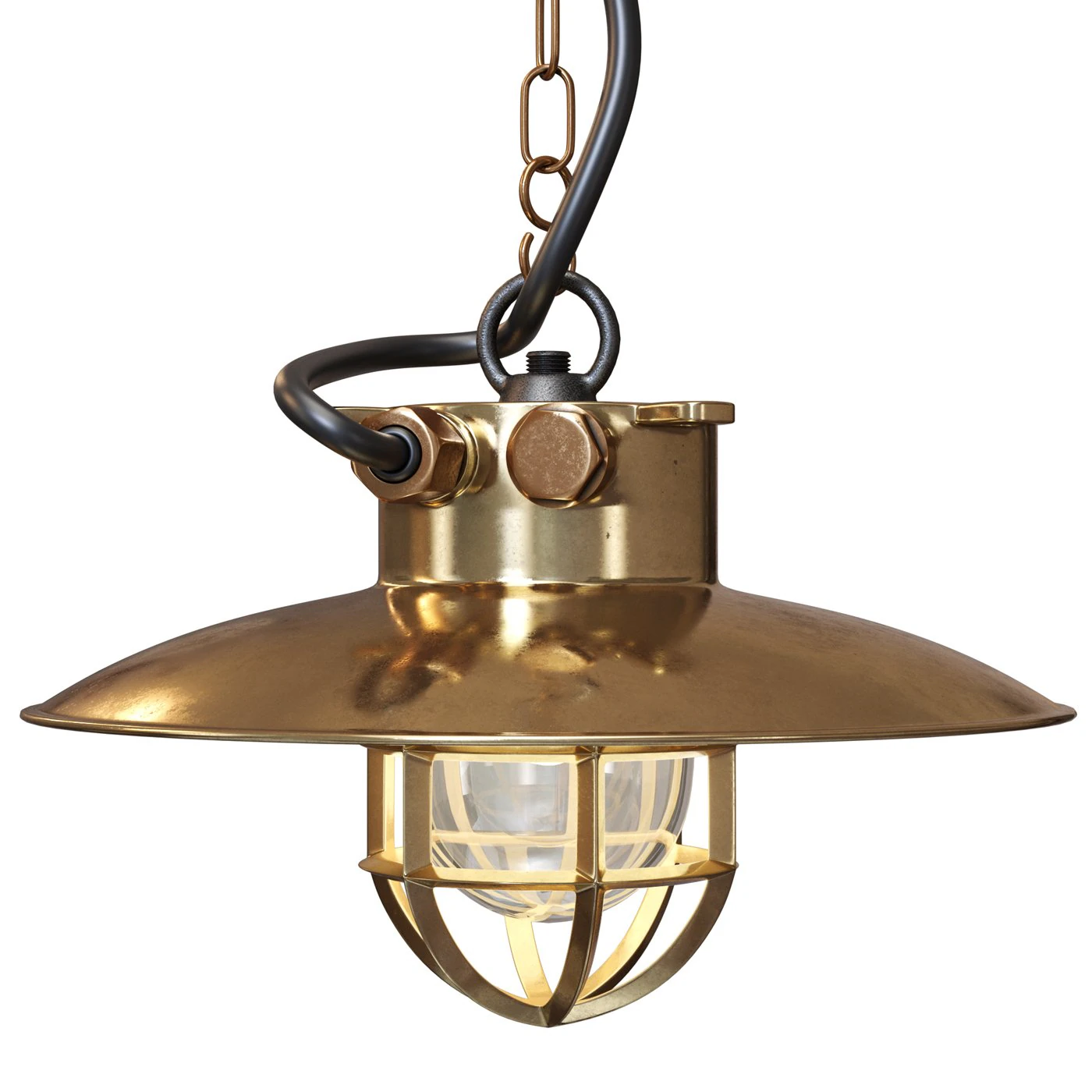 Pendant lamp Brass Explosion Proof 3D Model .c4d .max .obj .3ds .fbx .stl .blend 