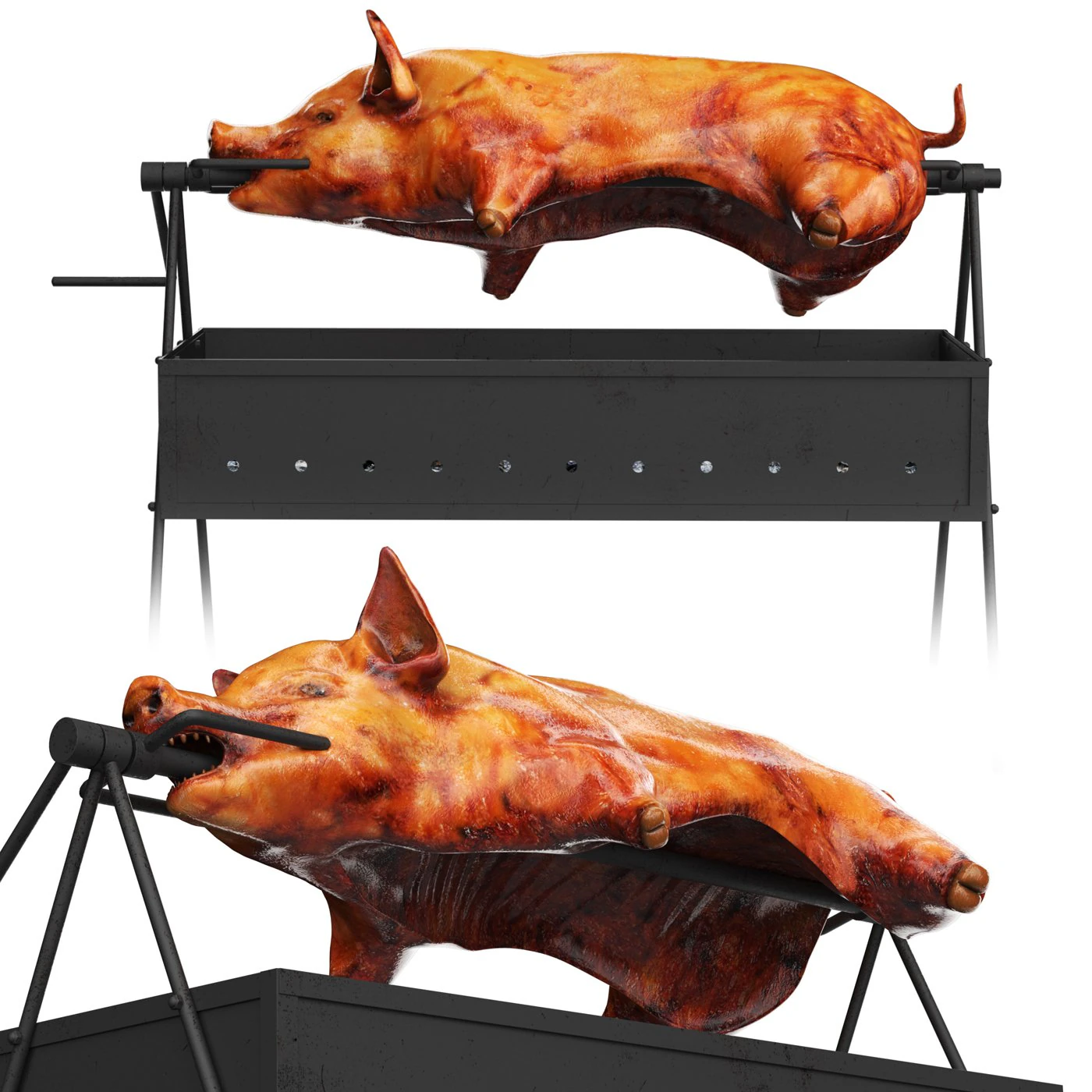 Pig on a skewer 3D Model .c4d .max .obj .3ds .fbx .stl .blend 