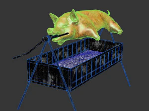 Pig on a skewer 3D Model