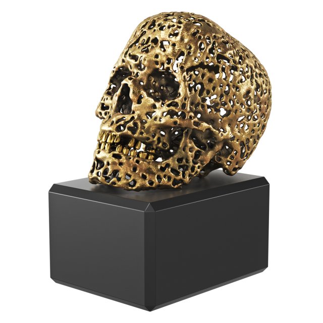Skull bronze 3D-Modell .c4d .max .obj .3ds .fbx .stl .blend 