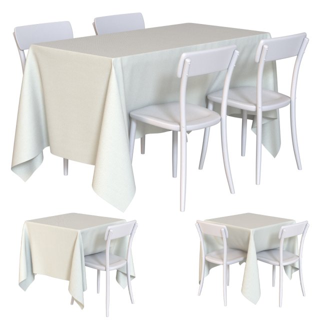 Tablecloths for a square table Model 3D .c4d .max .obj .3ds .fbx .stl .blend 