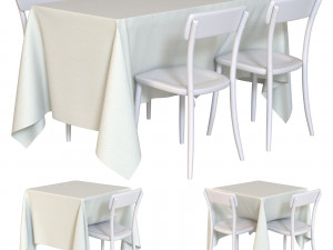 Tablecloths for a square table 3D Model