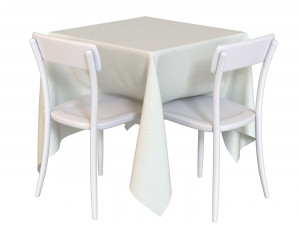 Tablecloths for a square table Model 3D