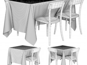 Tablecloths for a square table Model 3D