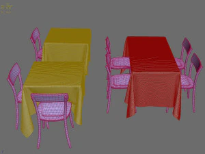 Tablecloths for a square table 3D Model