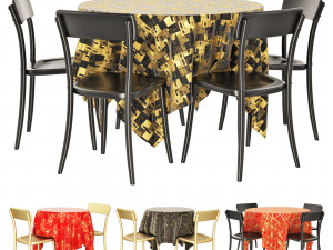 Tablecloths for a round table 3D Model
