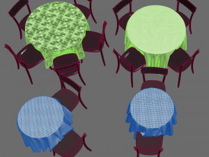 Tablecloths for a round table 3D Модель