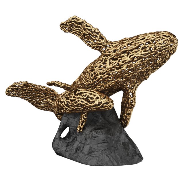 Bronze statue of Whales Modello 3D .c4d .max .obj .3ds .fbx .stl .blend