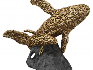 Statua in bronzo di balene Modello 3D