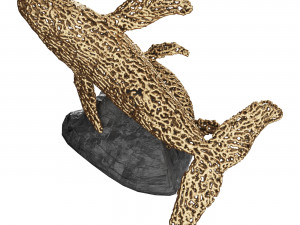 Bronze statue of Whales Modello 3D