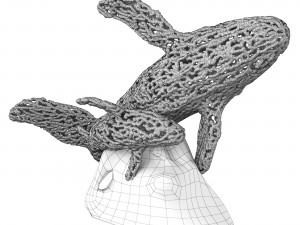 Bronze statue of Whales Modello 3D