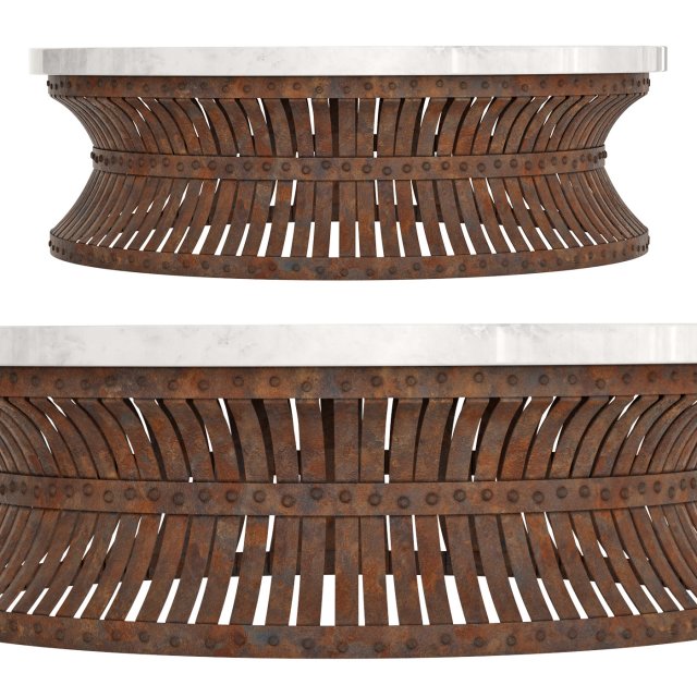 White Marble Iron Hourglass Coffee Table 3Dモデル .c4d .max .obj .3ds .fbx .stl .blend 