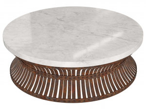 White Marble Iron Hourglass Coffee Table 3Dモデル
