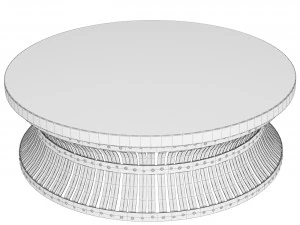 White Marble Iron Hourglass Coffee Table 3D Model