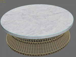 White Marble Iron Hourglass Coffee Table 3Dモデル