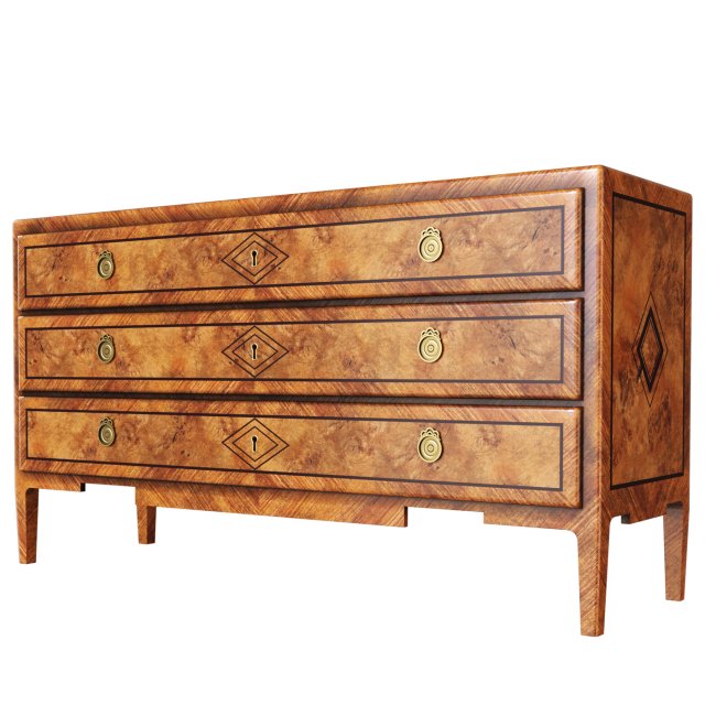 Antique chest of drawers Louis 3D Model .c4d .max .obj .3ds .fbx .stl .blend 
