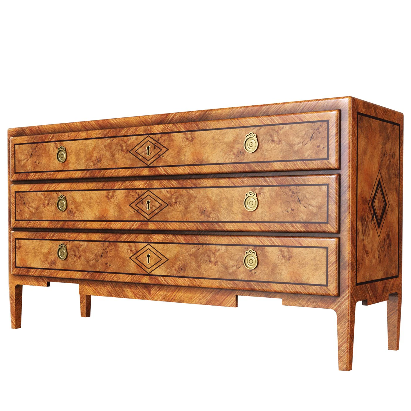 Antique chest of drawers Louis 3D Model .c4d .max .obj .3ds .fbx .stl .blend