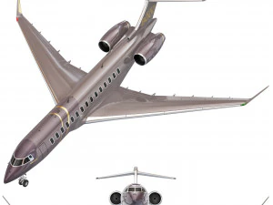 Bombardier Global 8000 aircraft 3D Model