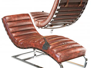 Şezlong Modern Kestane Krom 3D Model