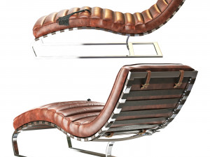Chaise lounge Modern Chestnut Chrome 3D-Modell