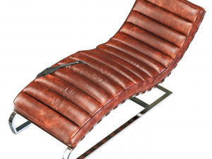 Chaise lounge Modern Chestnut Chrome 3D-Modell
