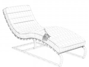 Chaise lounge Modern Chestnut Chrome 3D-Modell